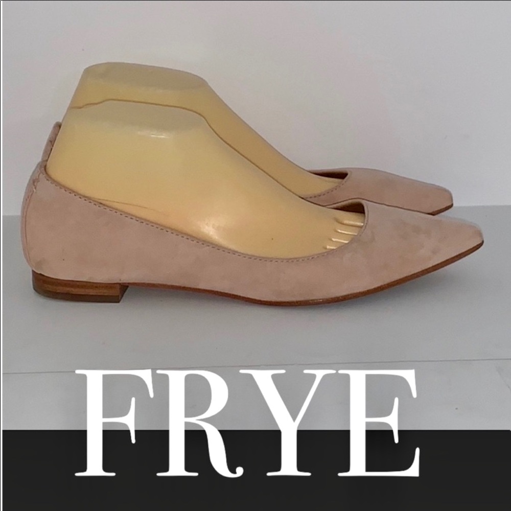 Authentic Frye pink suede leather flats size 8.5